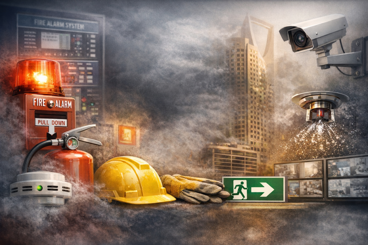 تركيب أنظمة مطابقة للدفاع المدني